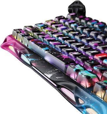 Клавіатура магнітна GravaStar Mercury V75 Pro 80keys, Magnetic Jade Gaming, 8K, USB-A, RGB, Neon Graffiti (GSV75PRO_U_CG_BLK) [114393]