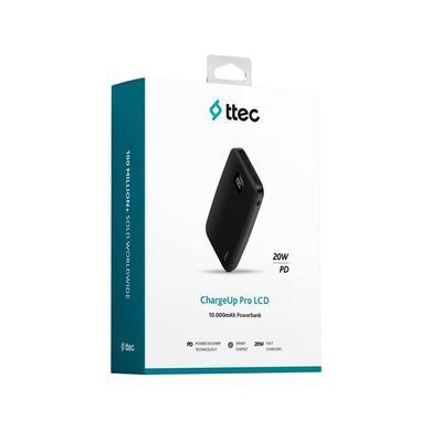 Універсальна мобільна батарея Ttec 10000mAh ChargeUp Pro LCD PD 20W Black (2BB209S) [603444]