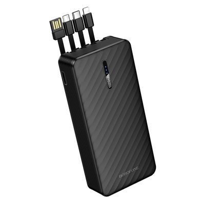 Зовнішній акумулятор BOROFONE BJ84A Smooth power bank with four cables(20000mAh) Black (6941991126178) [806426]