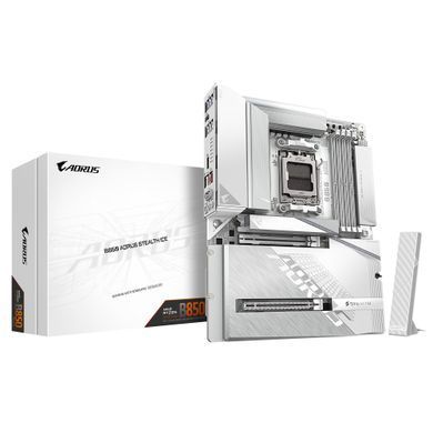Материнська плата GIGABYTE B850 A STEALTH ICE sAM5 B850 4xDDR5 M.2 HDMI ATX білий (B850_A_STEALTH_ICE) [112714]