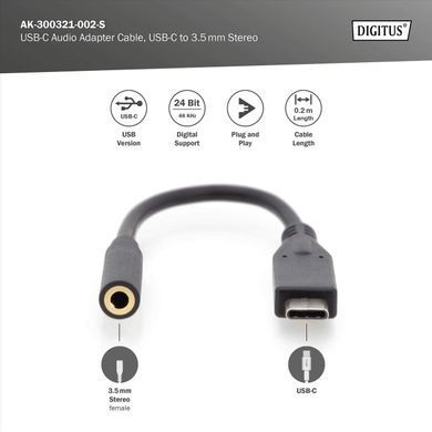 Адаптер DIGITUS USB-C >3.5mm audio stereo (AK-300321-002-S) [113256]