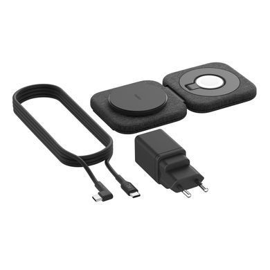 Зарядний пристрій бездротовий Belkin 2в1 15Вт Travel Pad Qi2 (WIZ026VFBK) [109037]