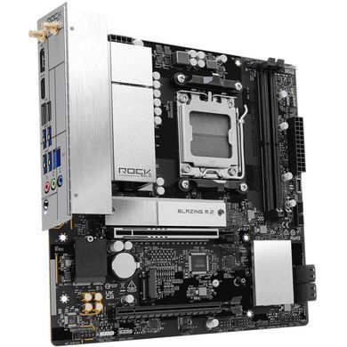 Материнська плата ASRock (AM5/B850, 2*DDR5, PCIex16, HDMI/DP, 4xSATAIII,2xM.2, 2.5GLan, mATX) (B850M ROCK WIFI) [405616]