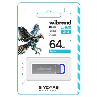 Флеш-накопичувач Wibrand USB 2.0 Falcon 64Gb Blue (WI2.0/FA64U7U) [802997]