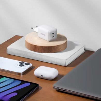 Мережевий зарядний пристрій Anker PowerPort 521 Nano Pro White, 40 W, 2хUSB Type-C (A2038G21) [603241]