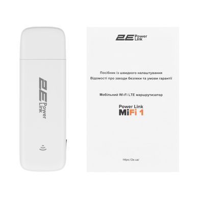 Мобільний маршрутизатор 2E PowerLink (MiFi-1 2024) LTE, Wi-Fi6, 1xUSB, 1xCRC9 білий (694743655322) [104696]