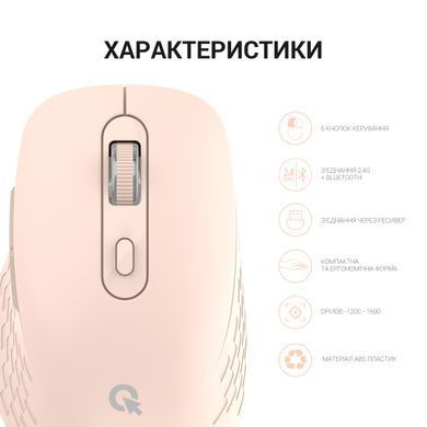 Миша бездротова OfficePro Pink (M230P) [606744]