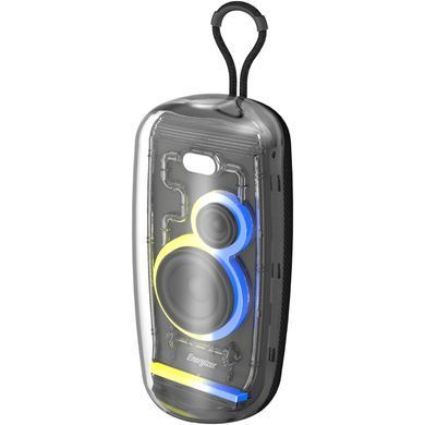Акустична система 1.0 Energizer 16Вт Bluetooth 5.2/MicroSD/USB/AUX/FM/TWS, IPX65, чорна (BTS164) [404799]