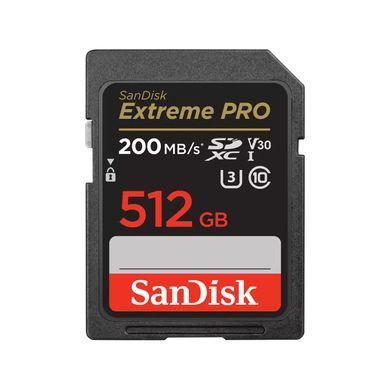 Карта пам'яті SanDisk SD 512GB C10 UHS-I U3 R200/W140MB/s Extreme Pro V30 (SDSDXXD-512G-GN4IN) [108925]