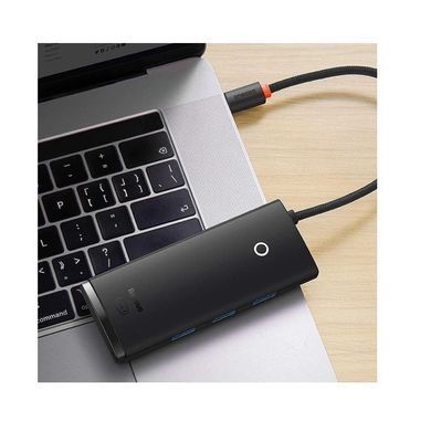 USB-хаб Baseus Lite Series 4-Port USB-A HUB Adapter (USB-A to USB 3.0*4) 25cm Black (WKQX030001) [802740]