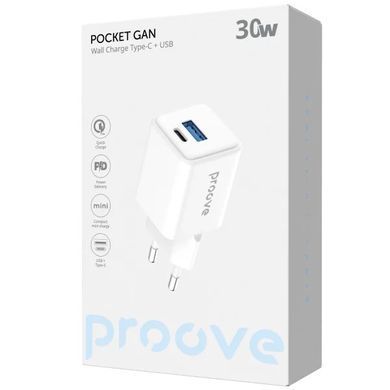 Мережевий зарядний пристрій Proove Pocket GaN 30W White (WCPG30110002) [620847]