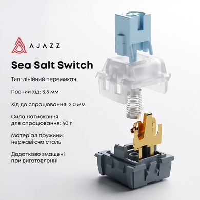 Клавіатура Ajazz AK820 Sea Salt Switch White USB-C (AK820-SS-PWB) [619471]