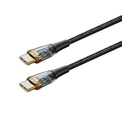Кабель ColorWay USB Type-C - USB Type-C (M/M), transparent head, PD Fast Charging, 5 А, 100 W, 1.2 м, Black (CW-CBPDCC053-BK) [604037]