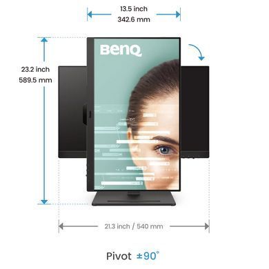 Монітор TFT 23.8" BenQ, IPS, 100Гц, 2хHDMI, DP, HAS, колонки, чорний (GW2490T) [400546]