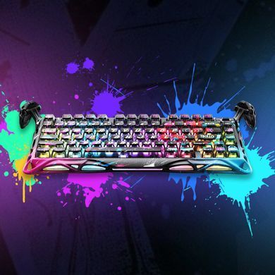 Клавіатура магнітна GravaStar Mercury V75 Pro 80keys, Magnetic Jade Gaming, 8K, USB-A, RGB, Neon Graffiti (GSV75PRO_U_CG_BLK) [114393]
