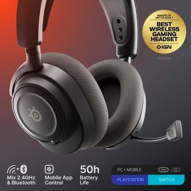 Ігрова гарнітура SteelSeries Arctis Nova 7 Gen 2 Wireless Black /PC/PS/SW/MAC/MOB (61730) [404492]