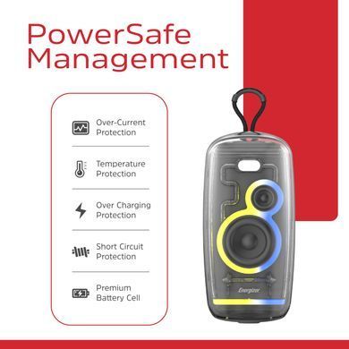 Акустична система 1.0 Energizer 16Вт Bluetooth 5.2/MicroSD/USB/AUX/FM/TWS, IPX65, чорна (BTS164) [404799]