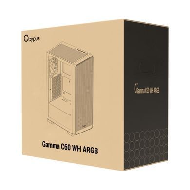 Корпус для комп'ютера ATX W/O PSU GAMMA C60 WH ARGB OCYPUS (GAMMA-C60-WHG400XX-GL) [502875]