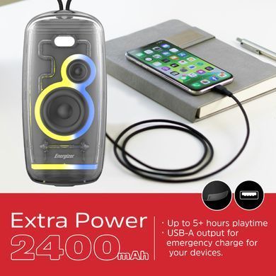 Акустична система 1.0 Energizer 16Вт Bluetooth 5.2/MicroSD/USB/AUX/FM/TWS, IPX65, чорна (BTS164) [404799]