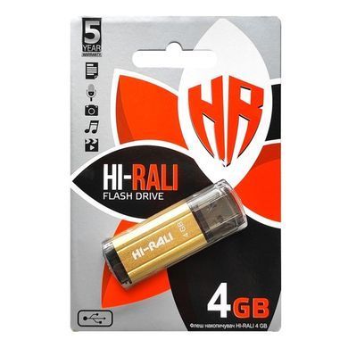 Флеш-накопичувач USB 4GB Hi-Rali Stark Series Gold (HI-4GBSTGD) [607268]