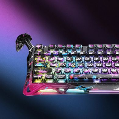 Клавіатура магнітна GravaStar Mercury V75 Pro 80keys, Magnetic Jade Gaming, 8K, USB-A, RGB, Neon Graffiti (GSV75PRO_U_CG_BLK) [114393]