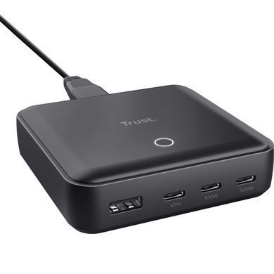 Зарядний пристрій мережевий Trust Maxo 100Вт, 3xUSB-C/USB-A,PD, чорний (25242_TRUST) [108429]
