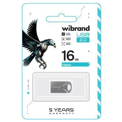 Флеш-накопичувач Wibrand USB 2.0 Hawk 16Gb Silver (WI2.0/HA16M1S) [802894]