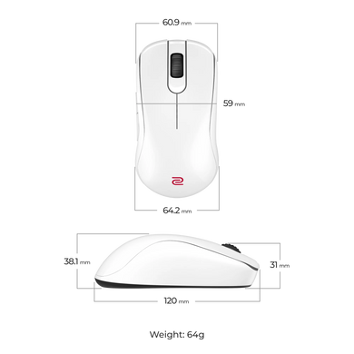 Комп'ютерна миша ZOWIE S2‑DW WHITE (9H.N4NBE.A3E) [305436]