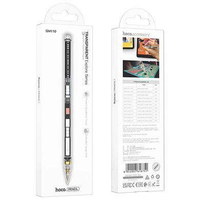 Стилус HOCO GM110 Transparent Explore Series active pad dedicated capacitive pen transparent black (6942007616744) [802643]