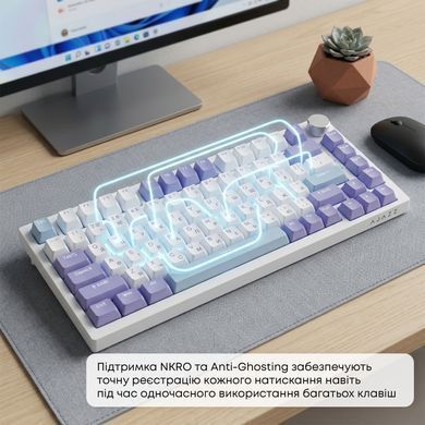 Клавіатура Ajazz AK820 Sea Salt Switch White USB-C (AK820-SS-PWB) [619471]