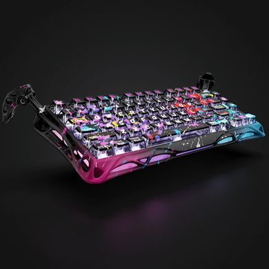 Клавіатура магнітна GravaStar Mercury V75 Pro 80keys, Magnetic Jade Gaming, 8K, USB-A, RGB, Neon Graffiti (GSV75PRO_U_CG_BLK) [114393]