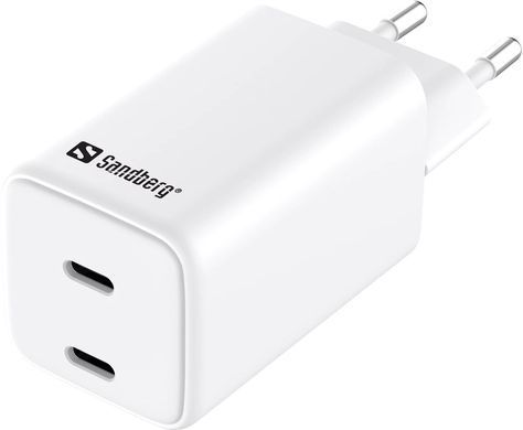 Зарядний пристрій 2xUSB 65W (2xUSB-C) Gan III білий Sandberg (441-56) [402135]