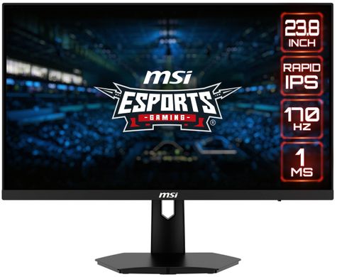 MSI Монітор 23.8" G244F 2xHDMI, DP, Audio, IPS, 170Hz, 1ms, sRGB 122%, FreeSync (9S6-3BB4CH-001)