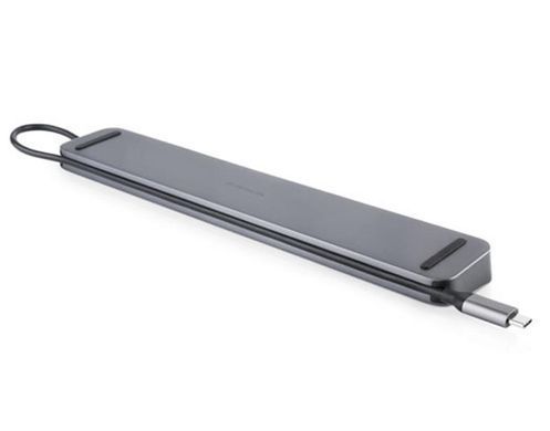 USB-хаб REAL-EL CQ-1000 USB3.0х3/USB-C/HDMI/VGA/RJ45/SD/TF/3.5 mm audio, 0.4m, Space Grey (EL123110005) [605114]