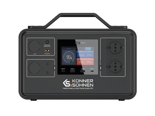Портативна електростанція Konner&Sohnen KS 1200PS, 1200Вт, 1030Вт/год, LifePo4, Bluetooth, 12.4кг (KS1200PS) [114158]