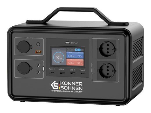 Портативна електростанція Konner&Sohnen KS 1200PS, 1200Вт, 1030Вт/год, LifePo4, Bluetooth, 12.4кг (KS1200PS) [114158]