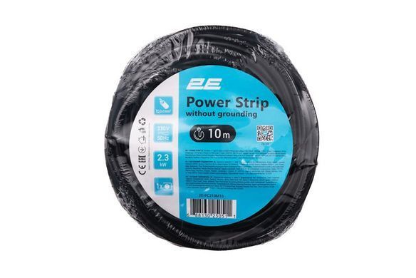 Мережевий подовжувач 2E 1XCEE7/17, 2G*1.0мм, 10м, black (2E-PC210M10) [605274]