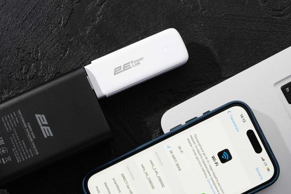 Мобільний маршрутизатор 2E PowerLink (MiFi-1 2024) LTE, Wi-Fi6, 1xUSB, 1xCRC9 білий (694743655322) [104696]