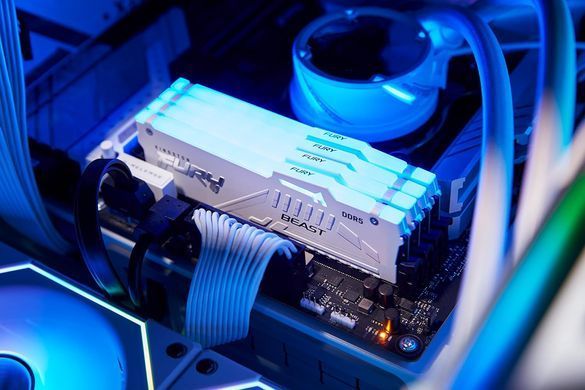 Пам'ять ПК Kingston DDR5 16GB 6000 FURY Beast Білий RGB EXPO (KF560C36BWE2A-16) [114467]