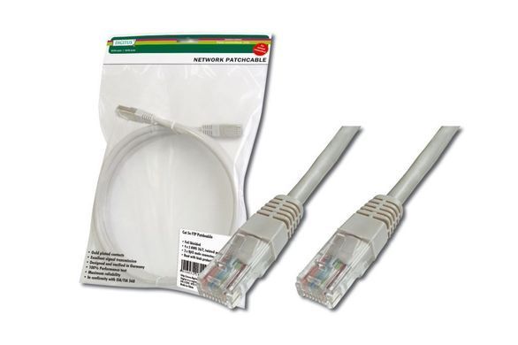 Патч-корд DIGITUS САТ 5e UTP, 1м, AWG 26/7, Cu, PVC, сірий (DK-1511-010) [109687]