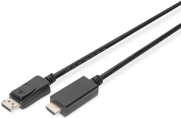 Кабель DIGITUS DisplayPort > HDMI (M/M), 2м, чорний (AK-340303-020-S) [108626]