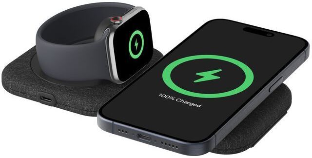 Зарядний пристрій бездротовий Belkin 2в1 15Вт Travel Pad Qi2 (WIZ026VFBK) [109037]