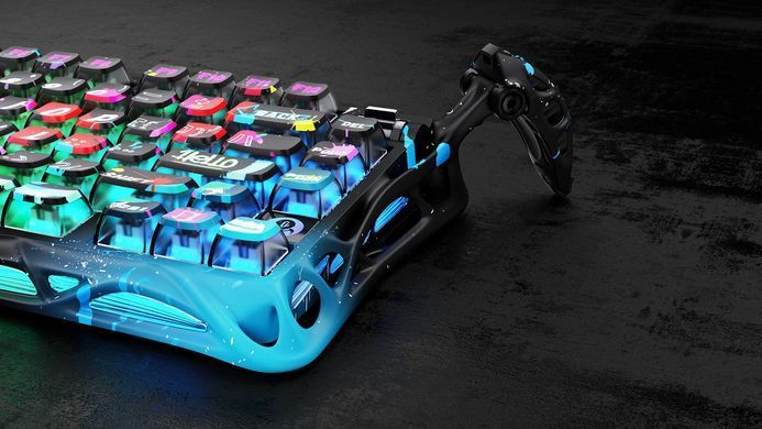Клавіатура магнітна GravaStar Mercury V75 Pro 80keys, Magnetic Jade Gaming, 8K, USB-A, RGB, Neon Graffiti (GSV75PRO_U_CG_BLK) [114393]