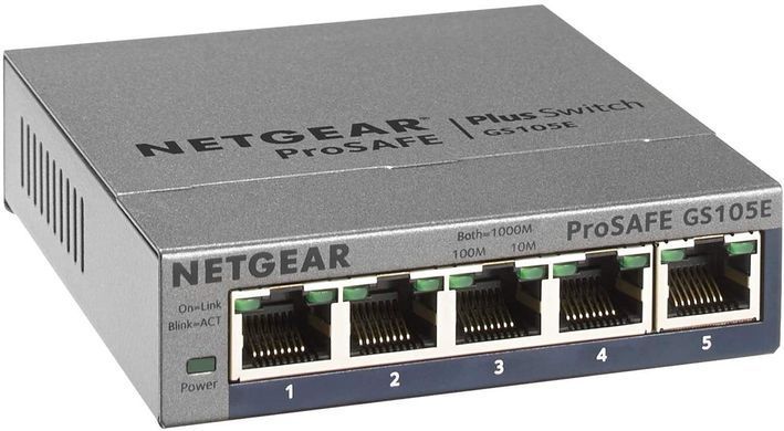 Комутатор NETGEAR GS105E 5xGE, WebSmart (GS105E-200PES) [104952]