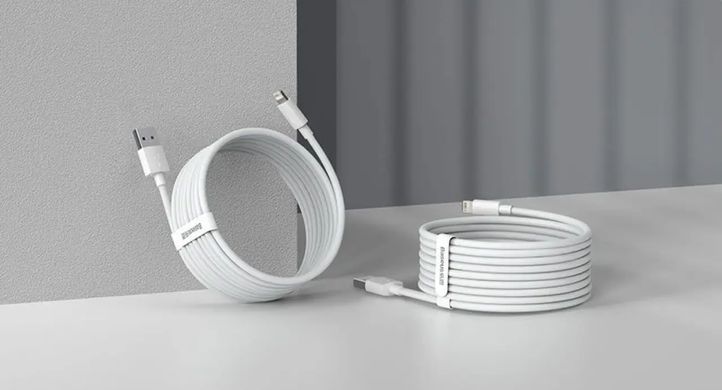 Кабель Baseus Simple Wisdom Data Cable Kit USB to iP 2.4A (2PCS/Set）1.5m White (TZCALZJ-02) [804379]