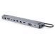 USB-хаб REAL-EL CQ-1000 USB3.0х3/USB-C/HDMI/VGA/RJ45/SD/TF/3.5 mm audio, 0.4m, Space Grey (EL123110005) [605114], фото 2