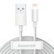 Кабель Baseus Simple Wisdom Data Cable Kit USB to iP 2.4A (2PCS/Set）1.5m White (TZCALZJ-02) [804379], фото 1