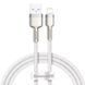 Кабель Baseus Cafule Metal USB-Lightning, 2.4A, 1м White (6953156202252) [604187], фото 1