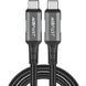 Кабель USB 4.0 Type-C M-M, 1 м 240W, Thunderbolt 3/4 compatible, C1-09 Black-grey Acefast (6974316282631) [404589], фото 1