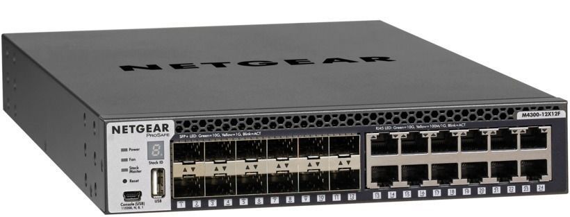 Комутатор NETGEAR M4300-12X12F (XSM4324S) 12x10GE, 12xSFP+, керований L3 з можливістю стекування (XSM4324S-100NES) [15008]